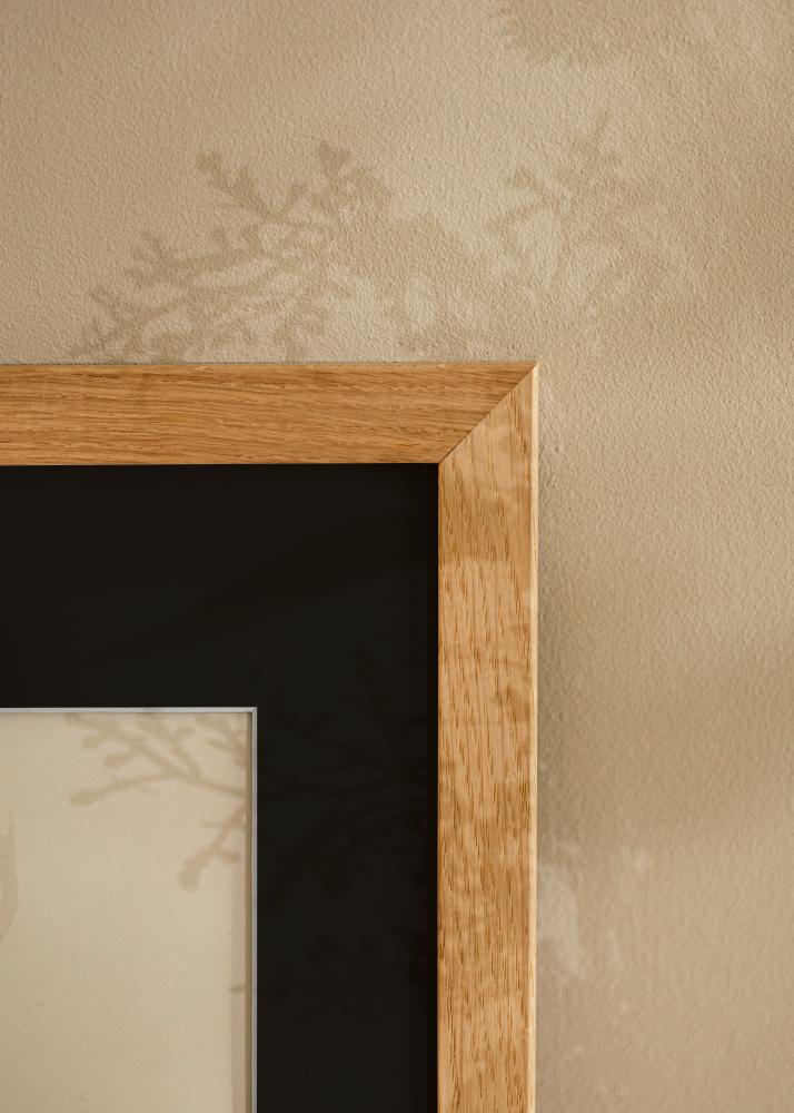 Ram med passepartou Frame Trendline Oak 40x50 cm - Picture Mount Black 29.7x42 cm (A3)