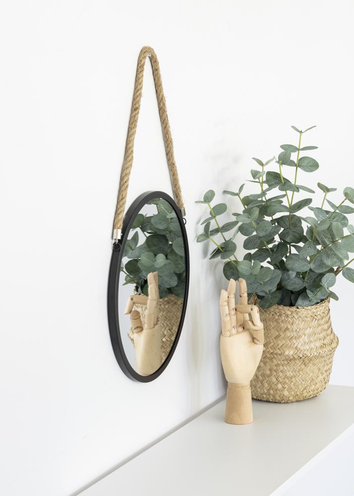KAILA KAILA Round Mirror Rope - Black 30 cm Ø