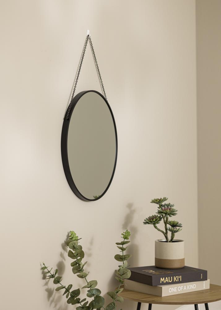 Artlink Round Mirror Modern Deep Black 51 cm Ø