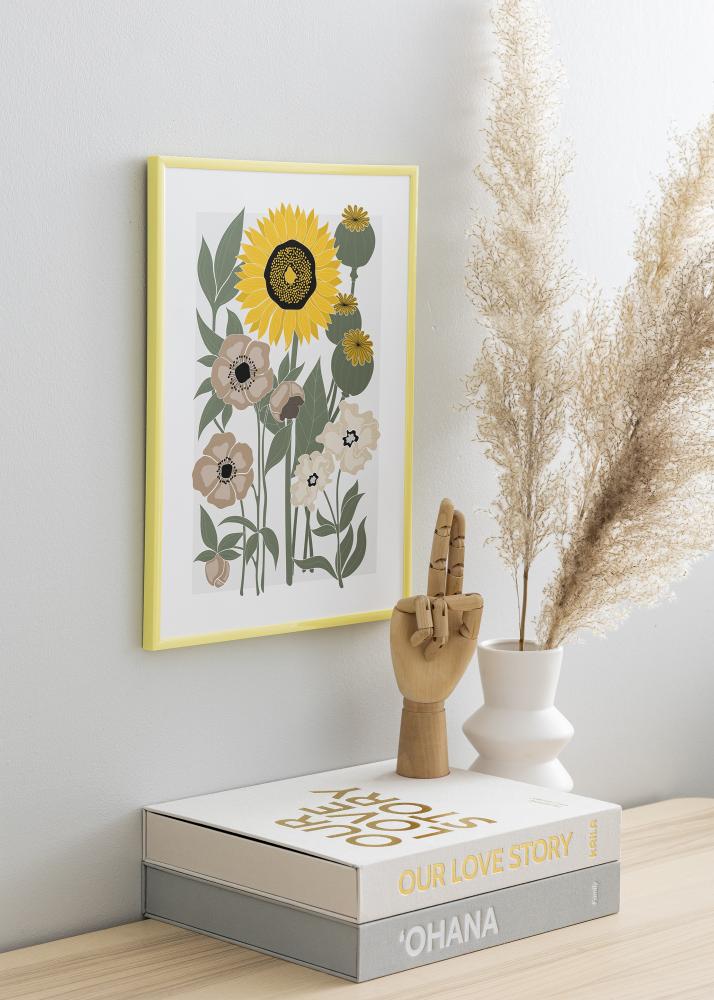 Ram med passepartou Frame New Lifestyle Pale Yellow 70x100 cm - Picture Mount Black 24x36 inches