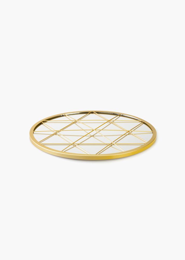 KAILA KAILA Round Mirror Triangles - Gold 55 cm Ø