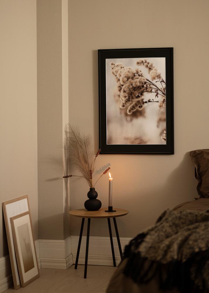 Ram med passepartou Frame E-Line Black 30x40 cm - Picture Mount Black 21x29.7 cm (A4)