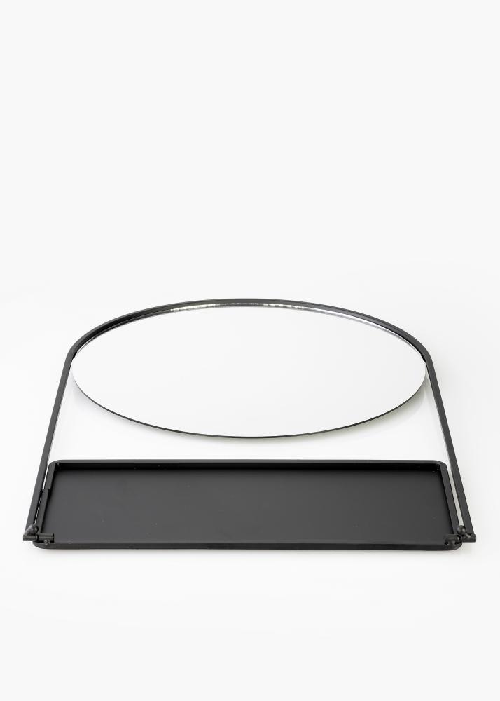 KAILA KAILA Round Mirror with shelf - Black 35x55 cm