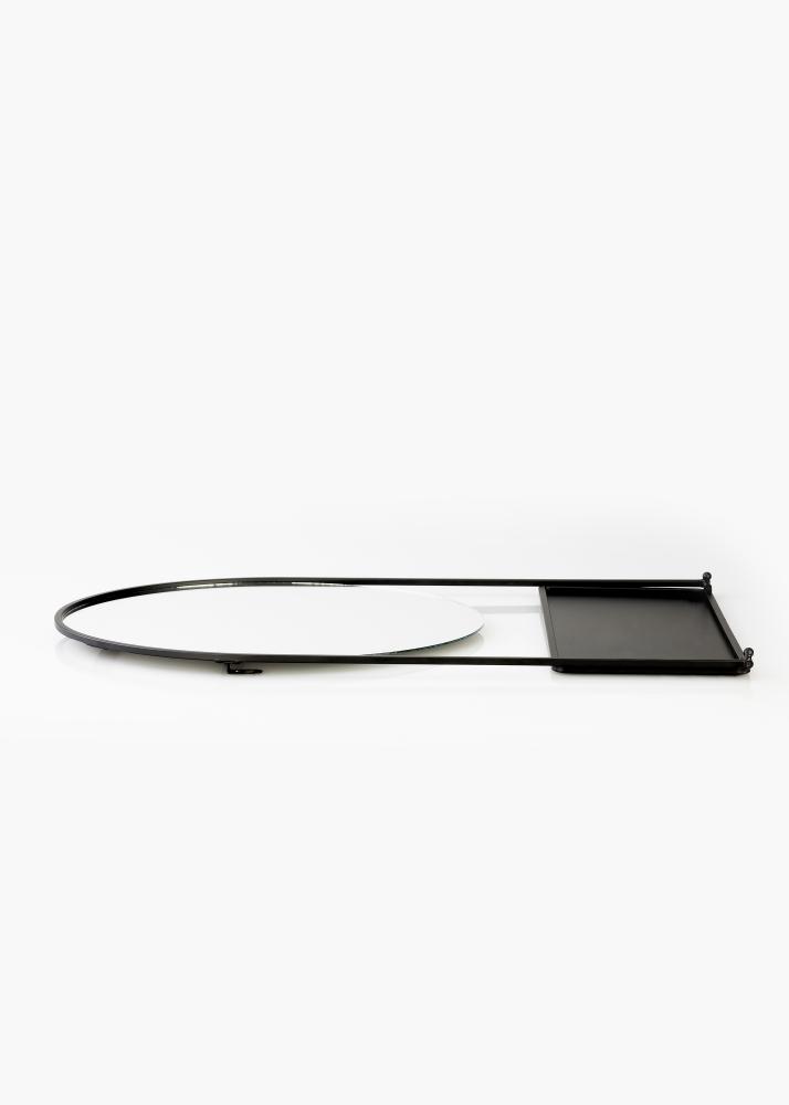 KAILA KAILA Round Mirror with shelf - Black 35x55 cm