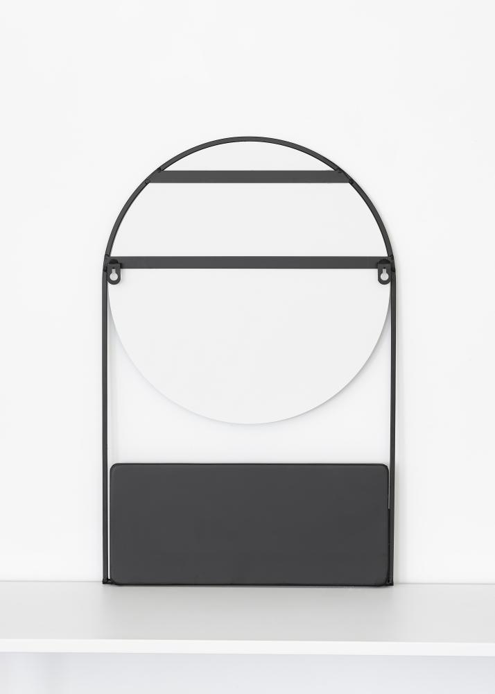 KAILA KAILA Round Mirror with shelf - Black 35x55 cm