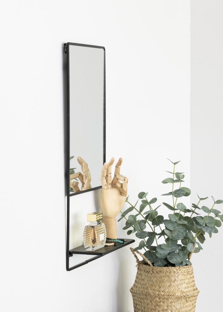 KAILA KAILA Mirror with shelf - Black 31x60 cm