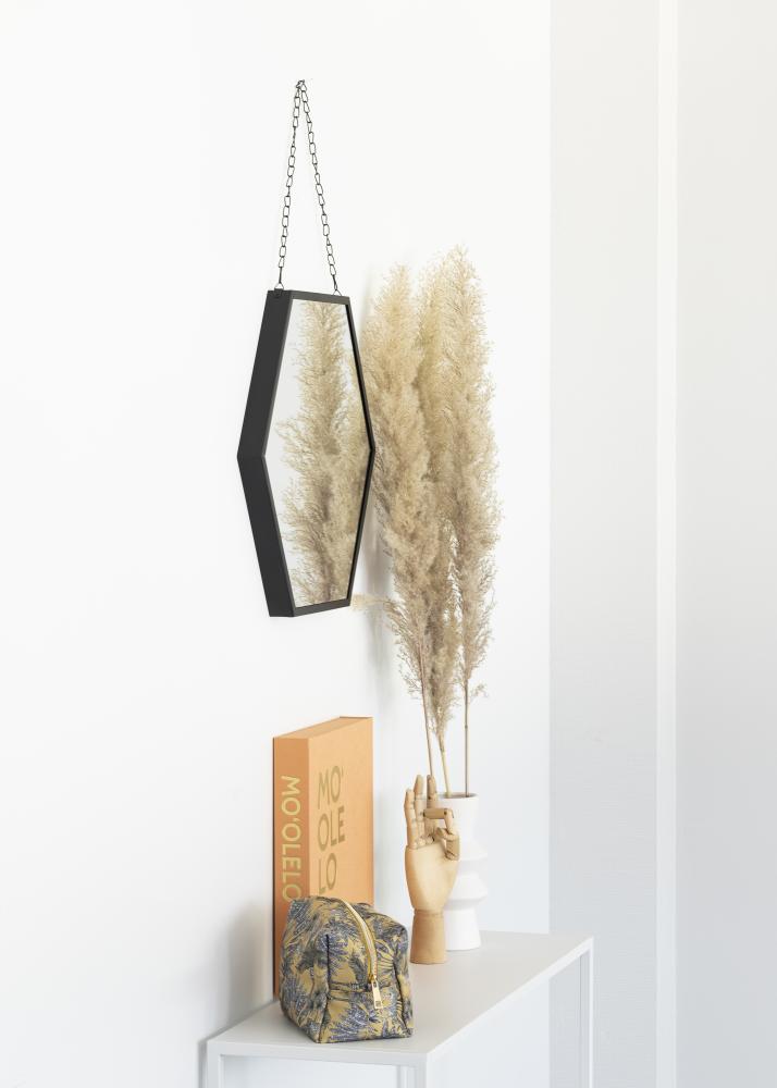 KAILA KAILA Mirror Hex Chain - Black 39x45 cm