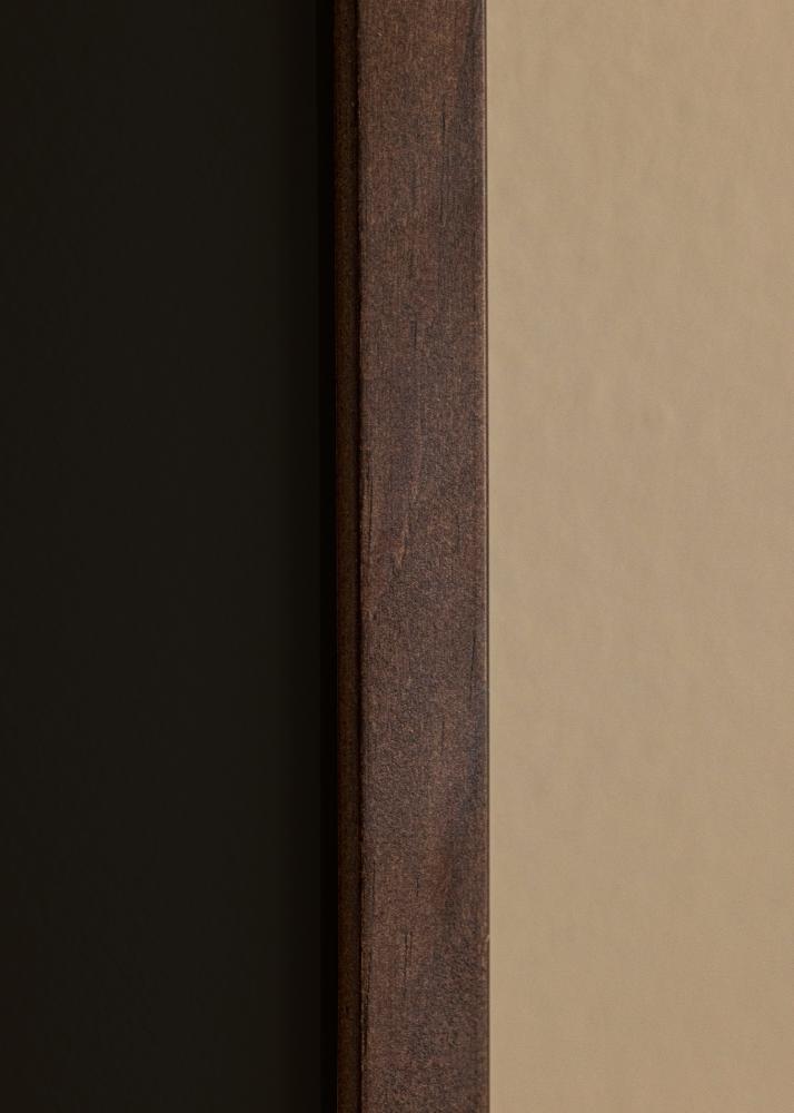 Ram med passepartou Frame E-Line Walnut 30x40 cm - Picture Mount Black 21x29.7 cm (A4)