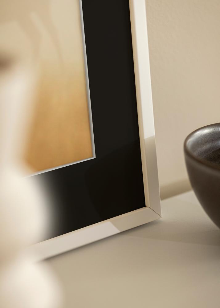 Ram med passepartou Frame E-Line White 30x40 cm - Picture Mount Black 21x29.7 cm (A4)
