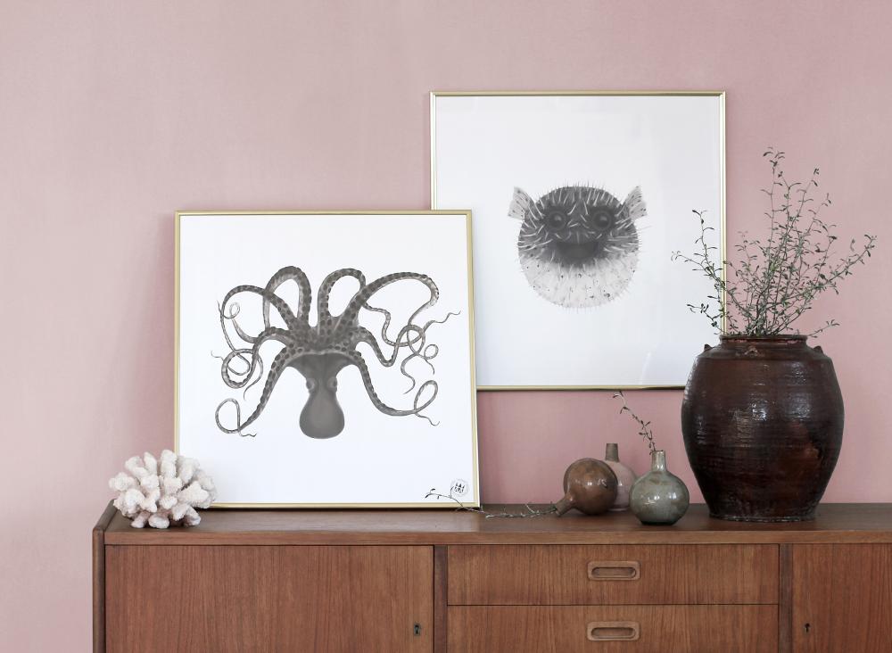 Knaada AB Knaada - Bläckfisk - 50x50 cm Poster