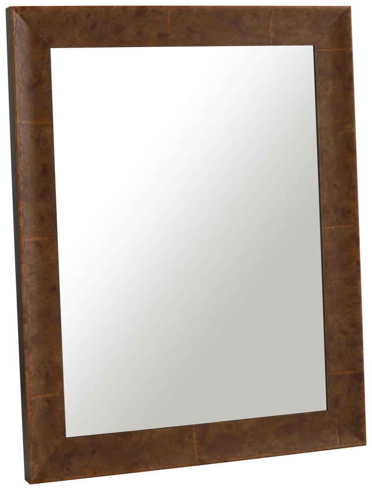 Ramverkstad Spegel Ribe Ljusbrun rotfanér - Egna mått