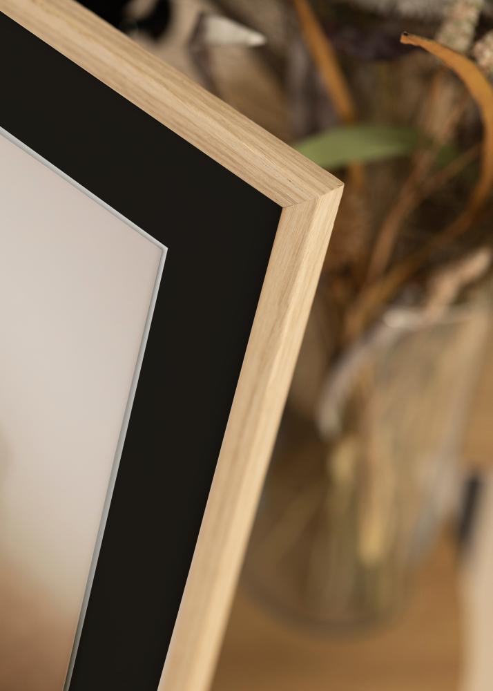 Ram med passepartou Frame Edsbyn Oak 18x18 cm - Picture Mount Black 12x12 cm