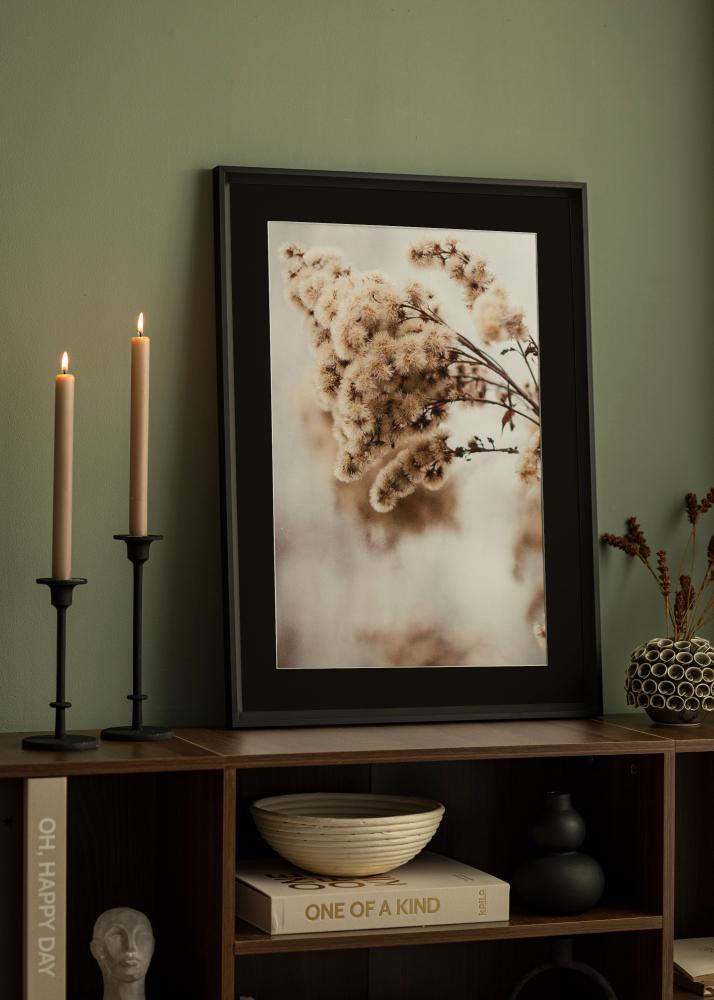 Ram med passepartou Frame Globe Black 40x100 cm - Picture Mount Black 30x91 cm