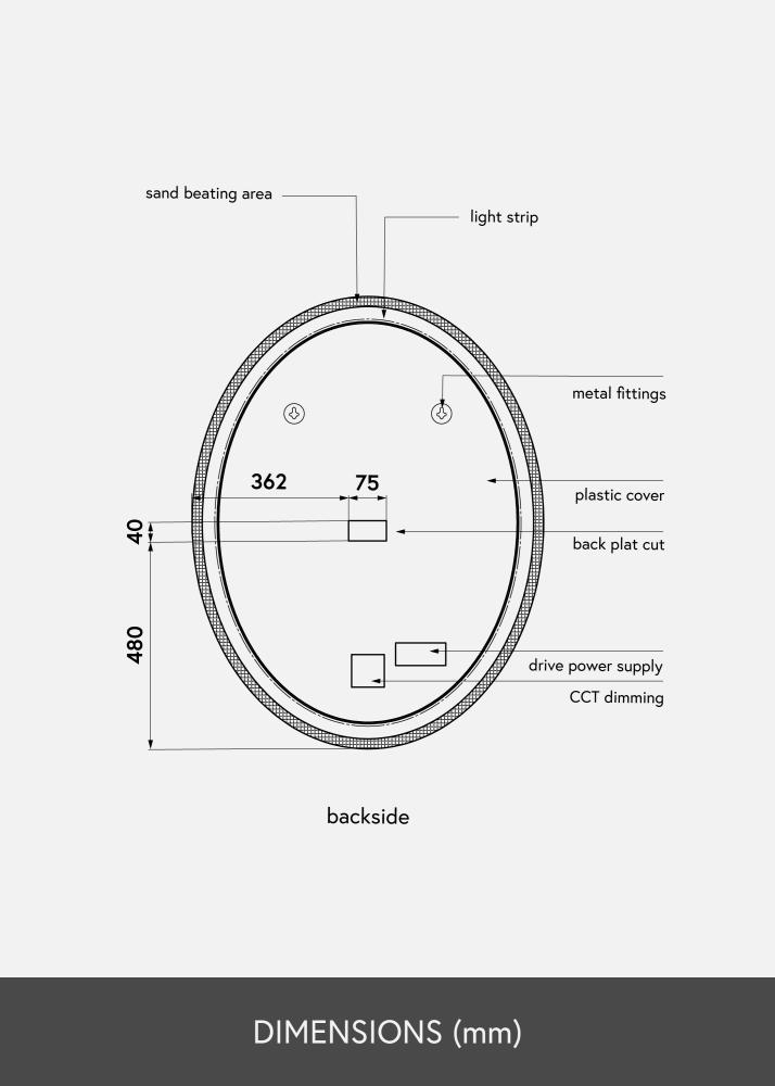 KAILA KAILA Mirror Oval LED 80x100 cm