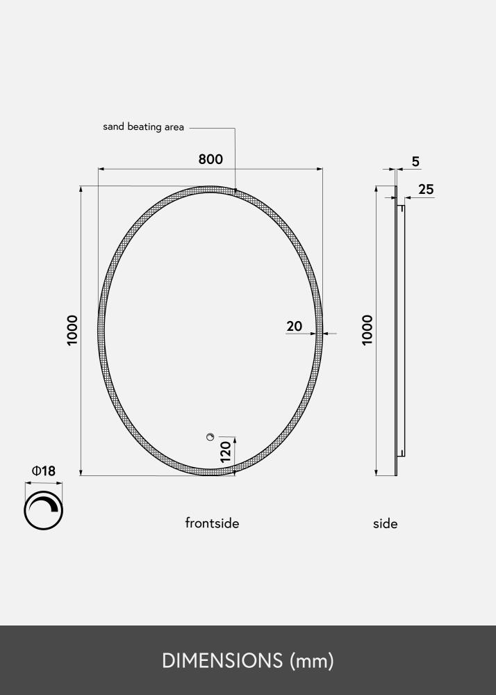 KAILA KAILA Mirror Oval LED 80x100 cm