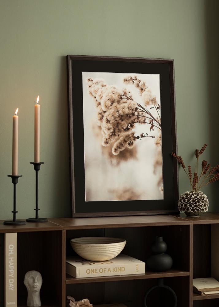 Ram med passepartou Frame Globe Espresso 40x100 cm - Picture Mount Black 30x91 cm