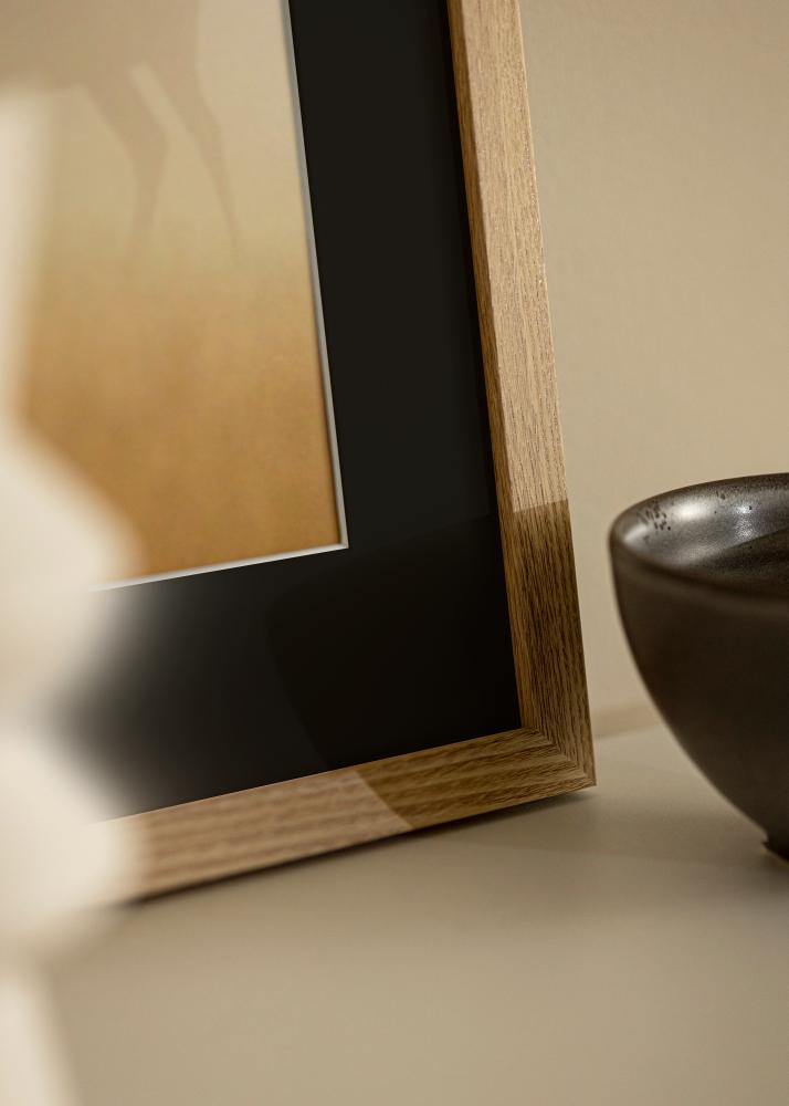 Ram med passepartou Frame Selection Oak 70x100 cm - Picture Mount Black 62x93 cm