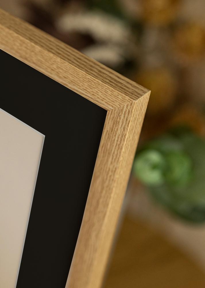 Ram med passepartou Frame Selection Oak 70x100 cm - Picture Mount Black 62x93 cm