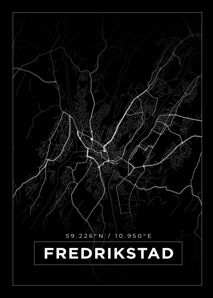 Bildverkstad Map - Fredrikstad - Black Poster