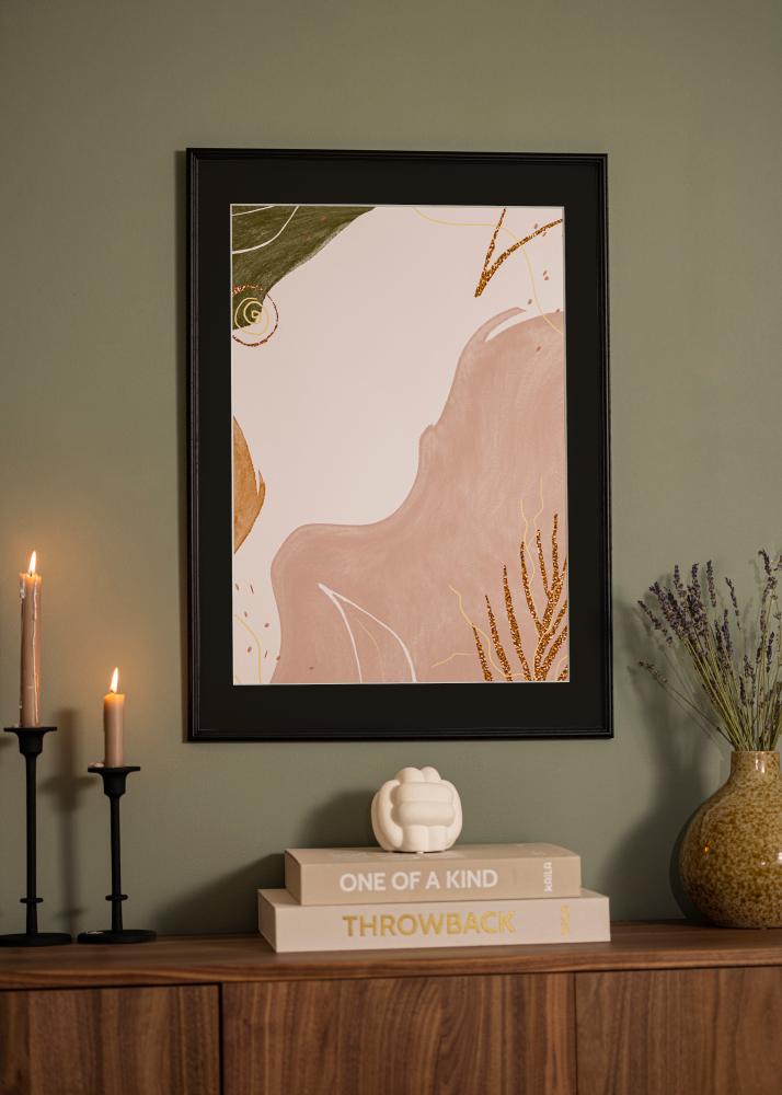 Ram med passepartou Frame Horndal Black 18x24 cm - Picture Mount Black 13x18 cm