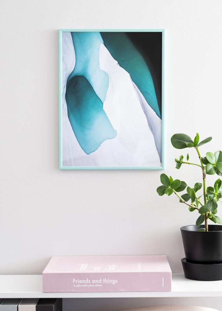 Ram med passepartou Frame New Lifestyle Turquoise 30x40 cm - Picture Mount Black 21x30 cm