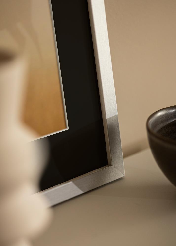 Ram med passepartou Frame Selection Silver 70x100 cm - Picture Mount Black 62x93 cm