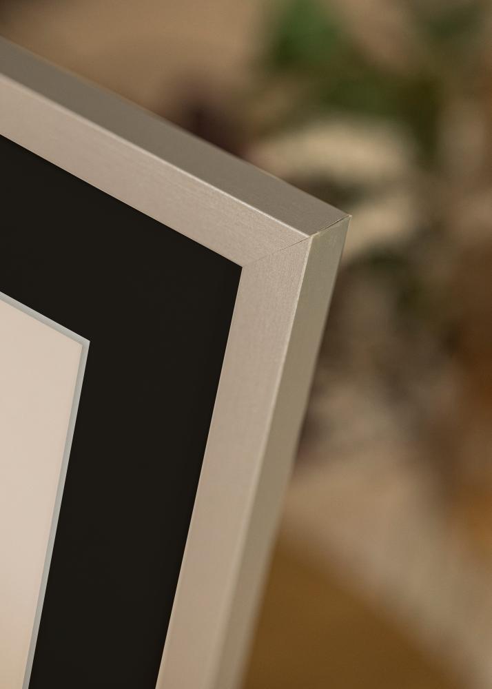 Ram med passepartou Frame Selection Silver 70x100 cm - Picture Mount Black 62x93 cm