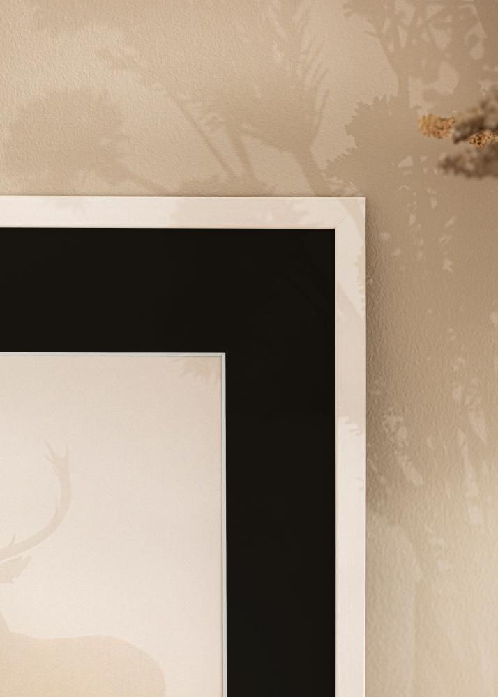 Ram med passepartou Frame Edsbyn White 18x18 cm - Picture Mount Black 12x12 cm