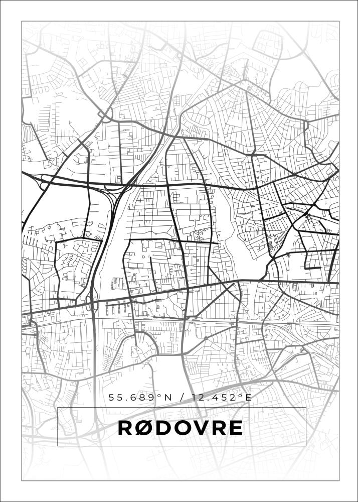 Bildverkstad Map - Rødovre - White Poster