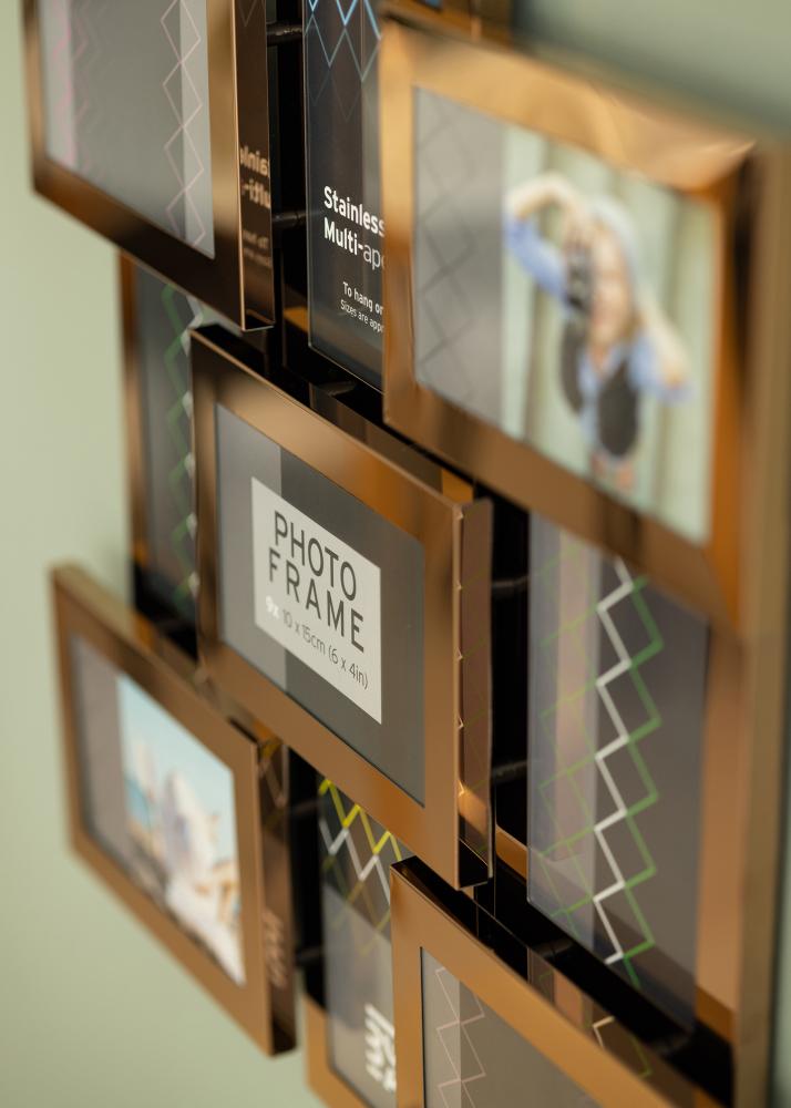 BGA Stainless Steel Collage Frame Rose Gold - 9 Pictures