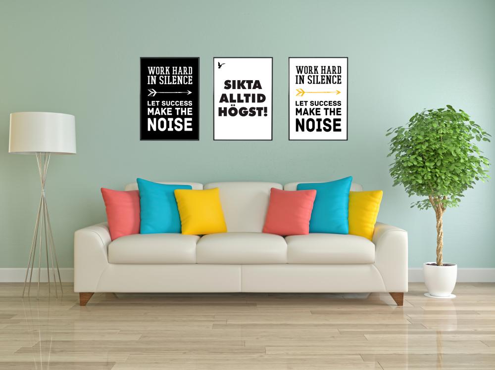 Bildverkstad Work hard in silence - White Poster