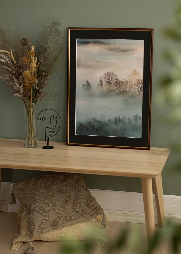 Ram med passepartou Frame Horndal Brown 45x60 cm - Picture Mount Black 32x45 cm