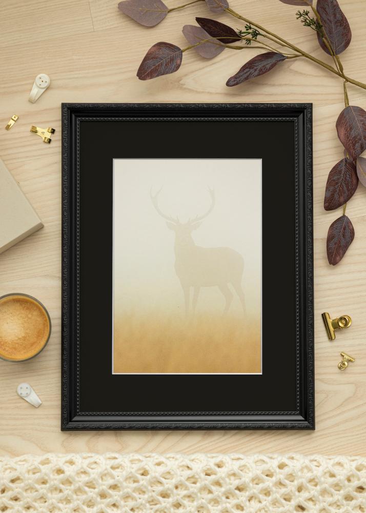 Ram med passepartou Frame Abisko Black 30x40 cm - Picture Mount Black 18x27 cm