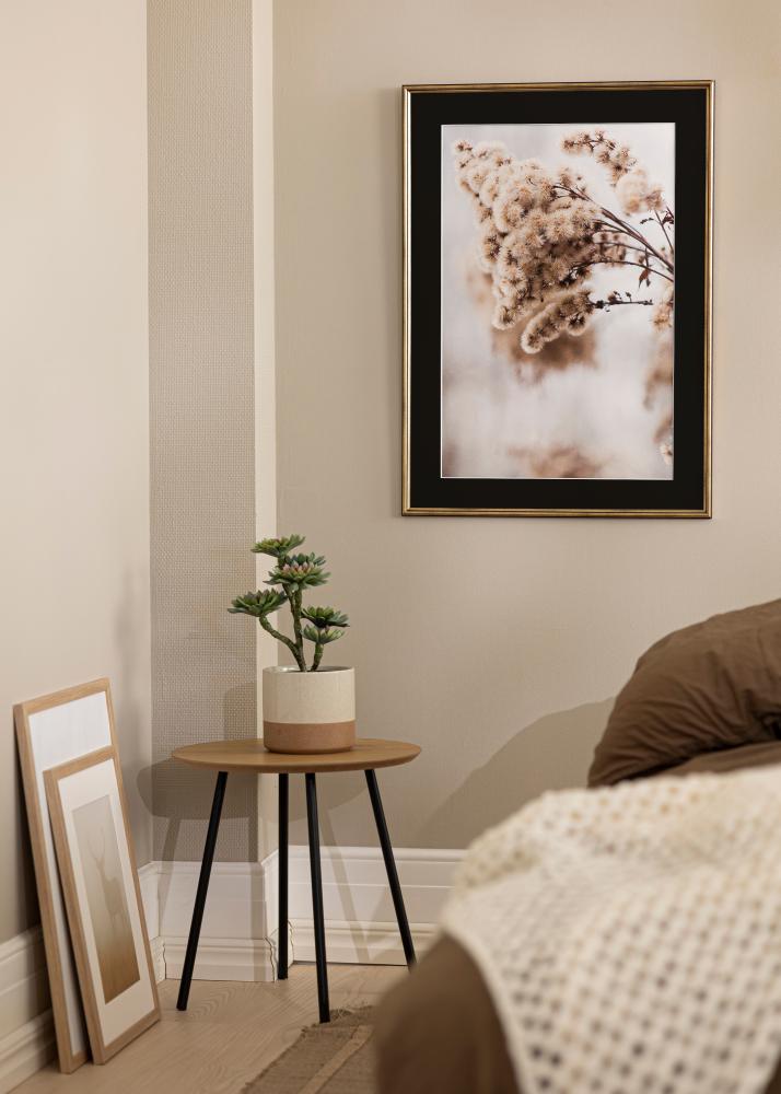 Ram med passepartou Frame Horndal Gold 18x24 cm - Picture Mount Black 13x18 cm