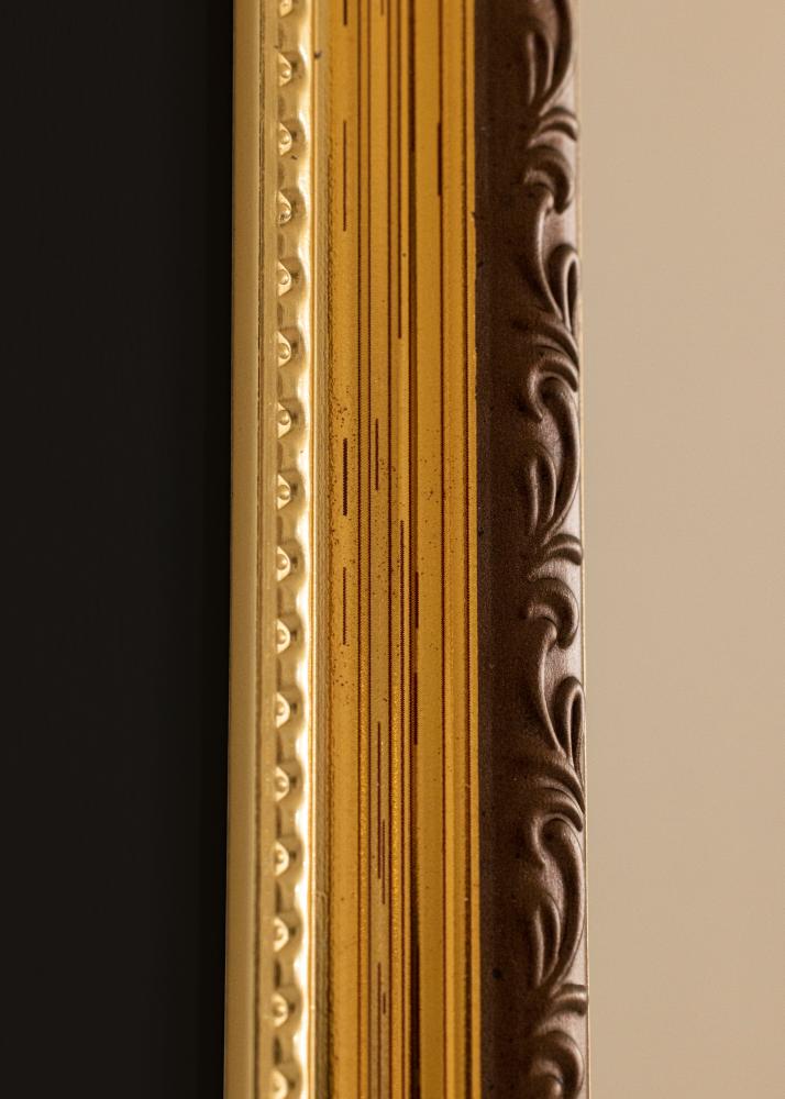 Ram med passepartou Frame Abisko Gold 40x50 cm - Picture Mount Black 30x40 cm