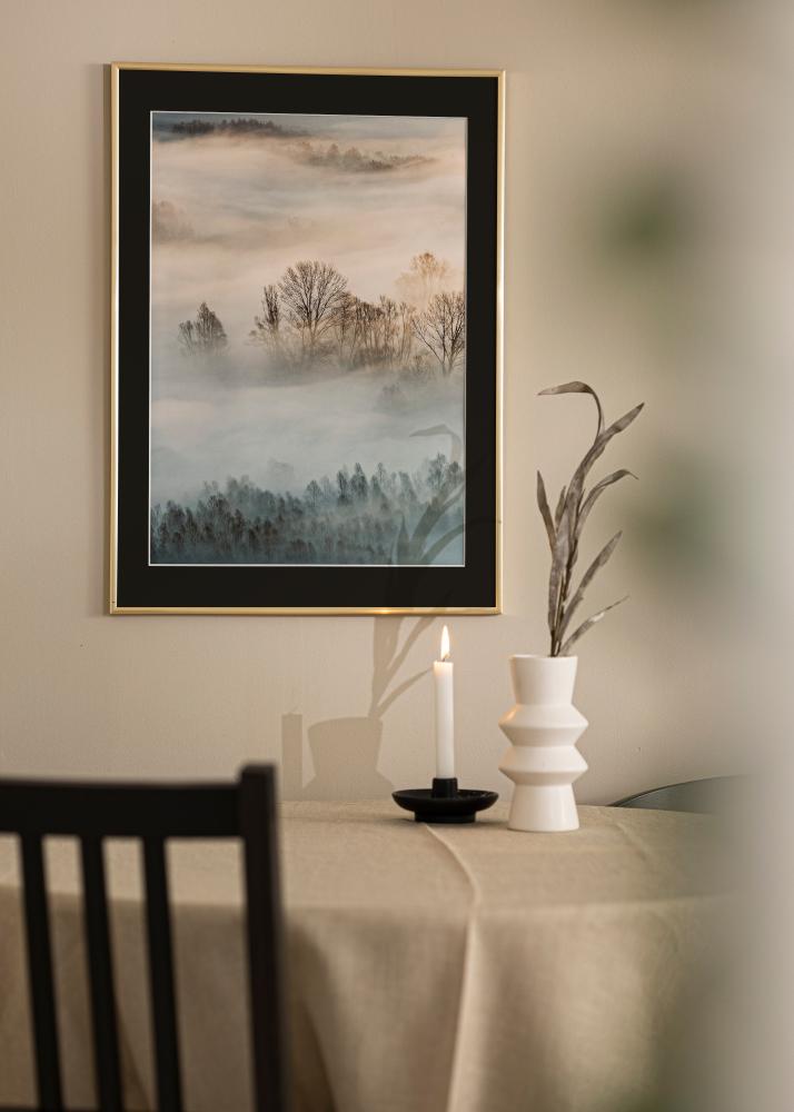 Ram med passepartou Frame New Lifestyle Gold 30x40 cm - Picture Mount Black 21x30 cm