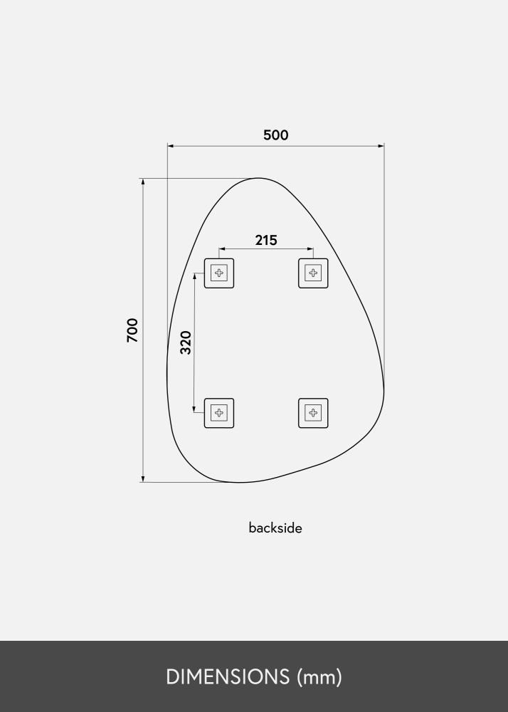 KAILA KAILA Mirror Shape I Rose Gold 50x70 cm