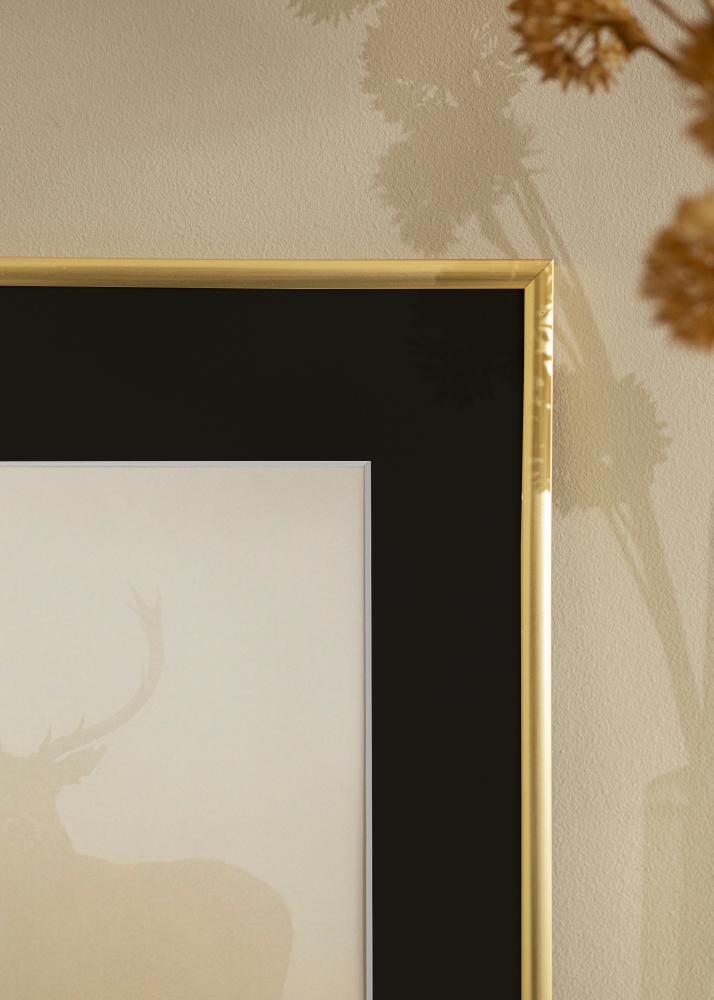 Ram med passepartou Frame New Lifestyle Gold 30x40 cm - Picture Mount Black 21x30 cm
