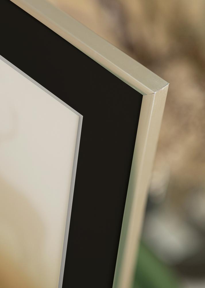 Ram med passepartou Frame New Lifestyle Silver 70x100 cm - Picture Mount Black 24x36 inches