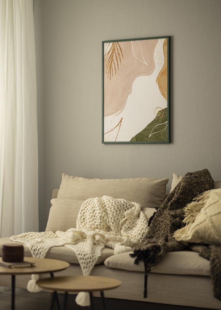 Ram med passepartou Frame E-Line Green 50x70 cm - Picture Mount White 16x24 inches