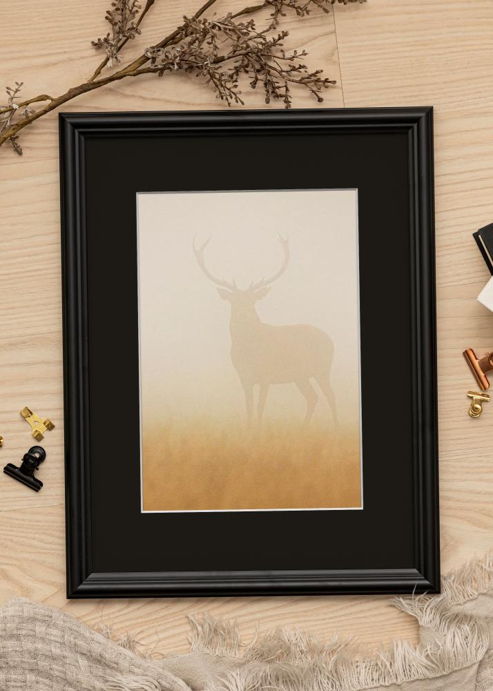 Ram med passepartou Frame Siljan Black 60x60 cm - Picture Mount Black 50x50 cm