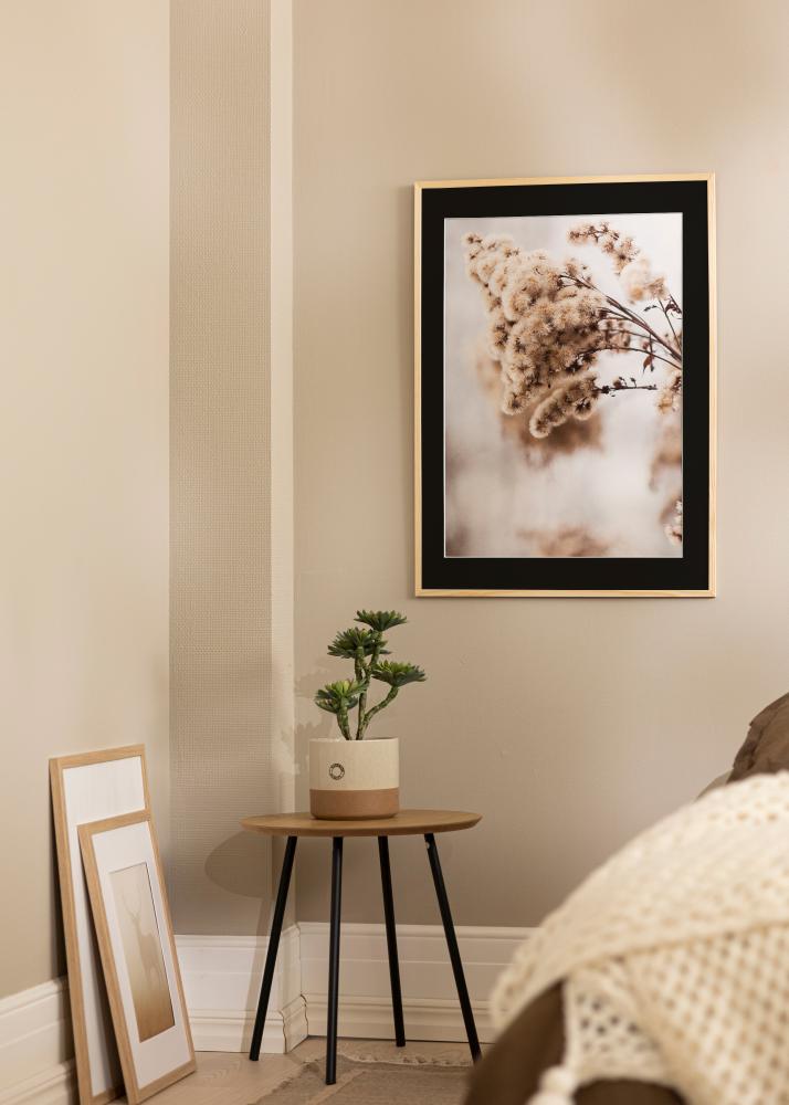 Ram med passepartou Frame Galant Pine 40x50 cm - Picture Mount Black 12x16 inches