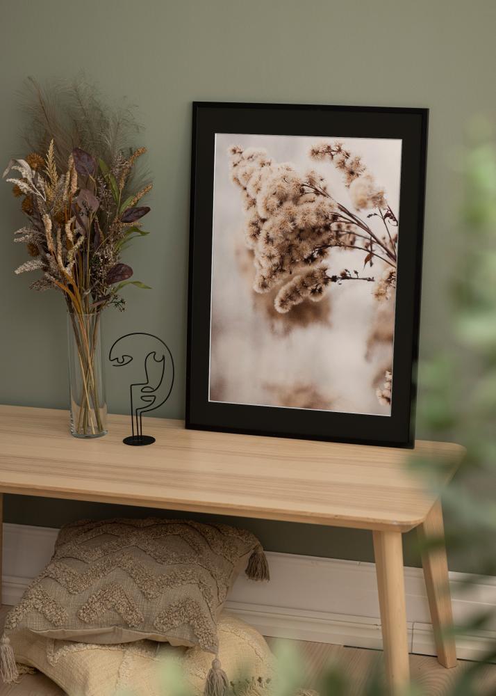 Ram med passepartou Frame Galant Black 35x50 cm - Picture Mount Black 11x17 inches