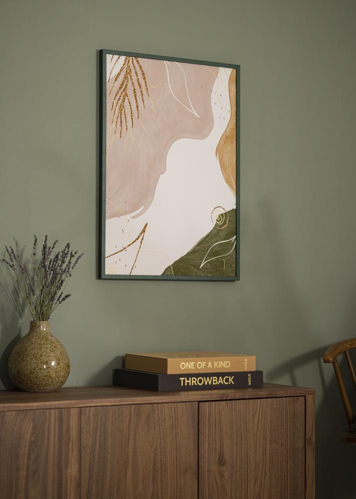 Ram med passepartou Frame E-Line Green 50x70 cm - Picture Mount White 16x24 inches