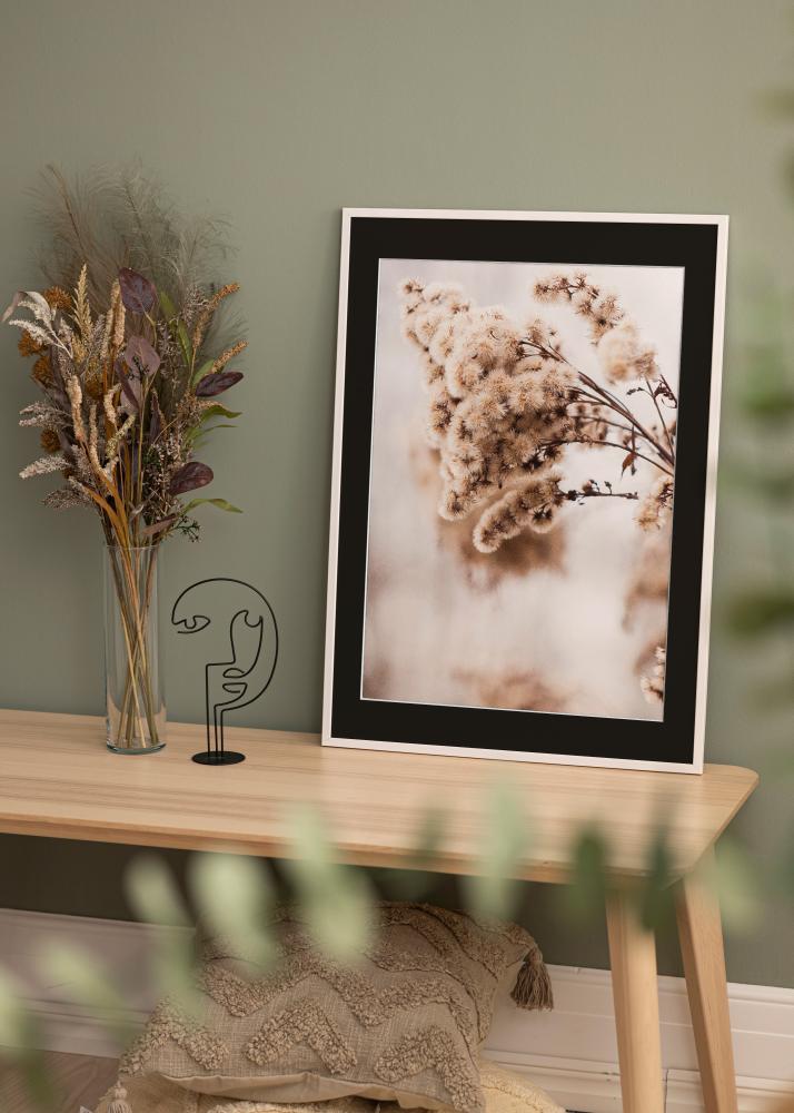 Ram med passepartou Frame Galant White 50x60 cm - Picture Mount Black 14x18 inches