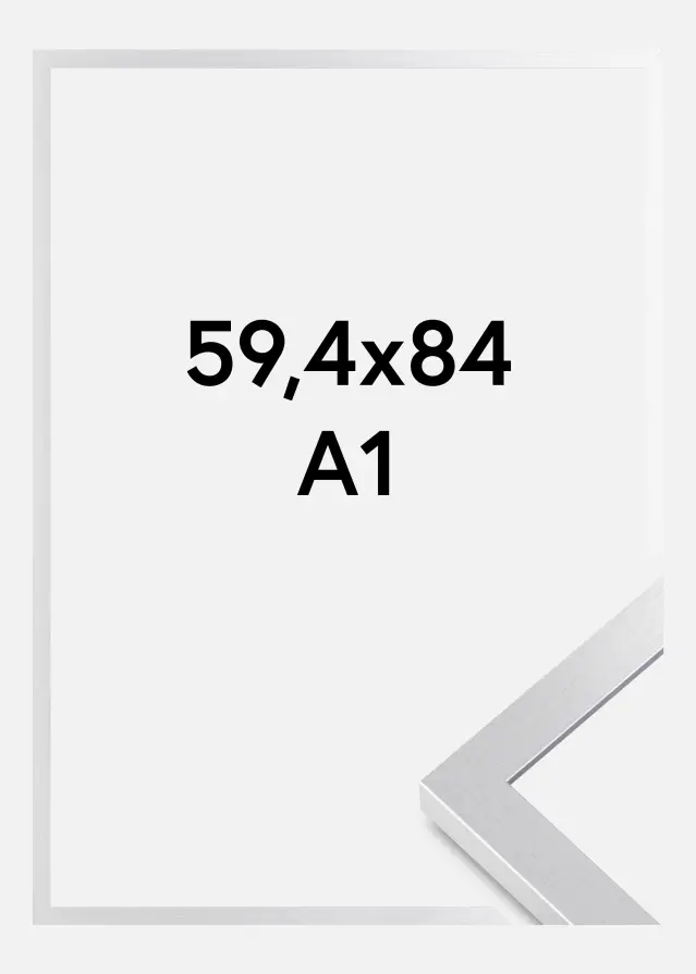 BGA Frame Selection Acrylic Glass Silver 59.4x84 cm (A1)