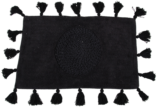 Miljögården Bath Mat Fringes - Black 50x80 cm