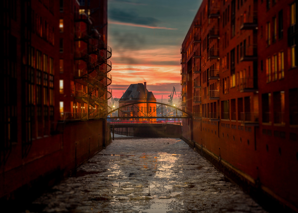 Bildverkstad City in water Poster