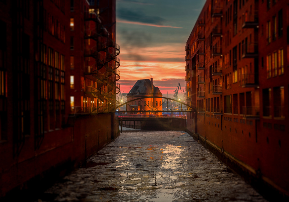 Bildverkstad City in water Poster