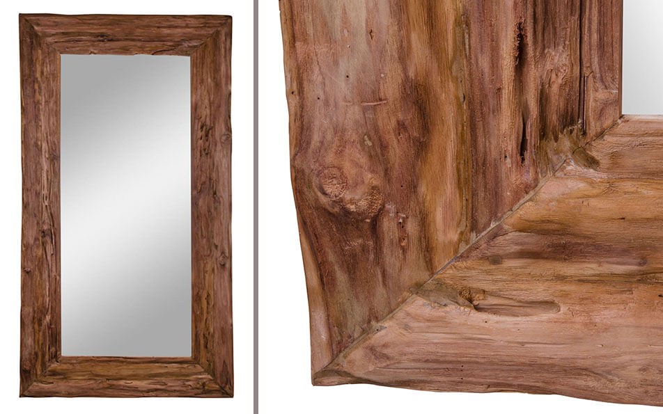 Large mirror in recycled teak